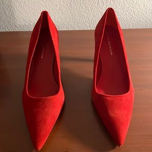 Good American Brand Pumps Red Genuine Suede size 8